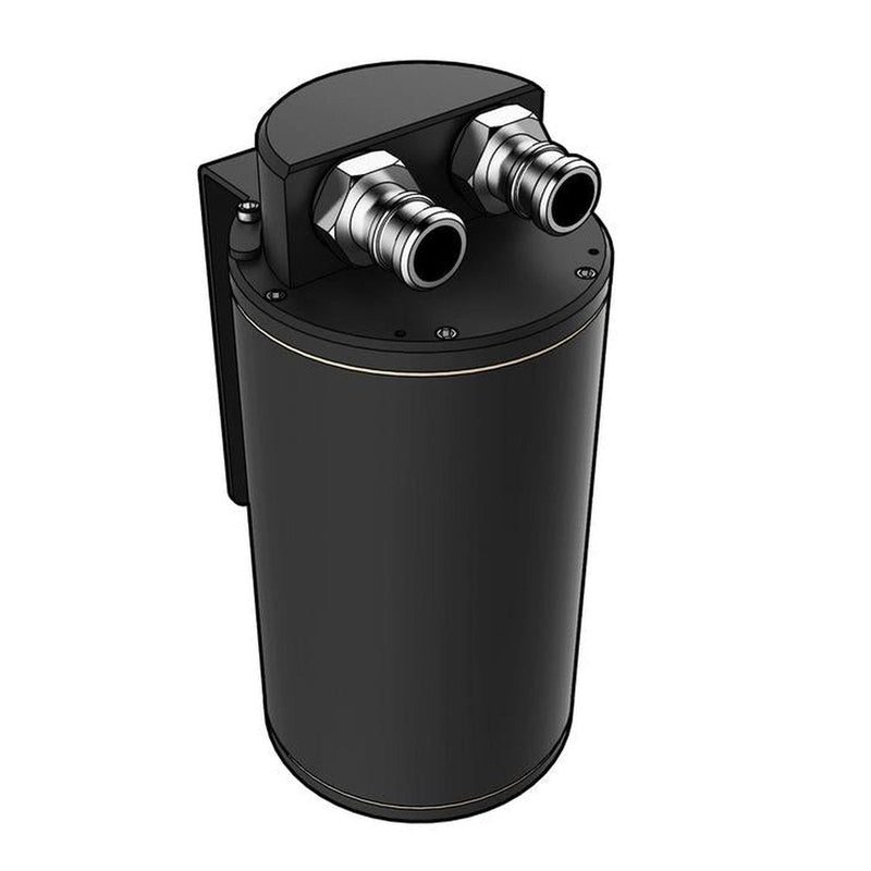 Saas Oil Catch Can Baffled Round Billet (Black) 500mL