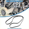 Black rubber serpentine belt with ribbed surface and printed specs for toyota 4runner 2003-2004 made of epdm