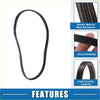 Black rubber serpentine belt with reinforced ribs and smooth inner surface for toyota avalon 1995 to 2004