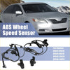 Set of 2 black abs wheel speed sensor assemblies with coiled wiring and brackets for toyota tundra 2000-2006 shown with silver sedan