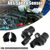 Set of 2 black rear abs wheel speed sensors with cylindrical body and connector for toyota tacoma 1998-2004