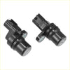 Black plastic engine crankshaft position sensor with molded connector and bracket for toyota tacoma rear abs wheel speed sensor