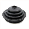 Black rubber shift boot cover with concentric ridges and central opening for mazda familia station wagon 1967-1977