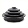 Black rubber universal drive shaft boot for mazda familia station wagon 1967-1977 shown from the back side