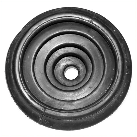Black rubber shift knob boot cover with concentric ridges and central hole for datsun nissan 620 610 1972-1979