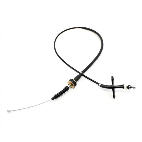 Black rubber-coated short accelerator cable with metallic threaded end for Nissan Datsun Navara D22 Terrano 1997-2004