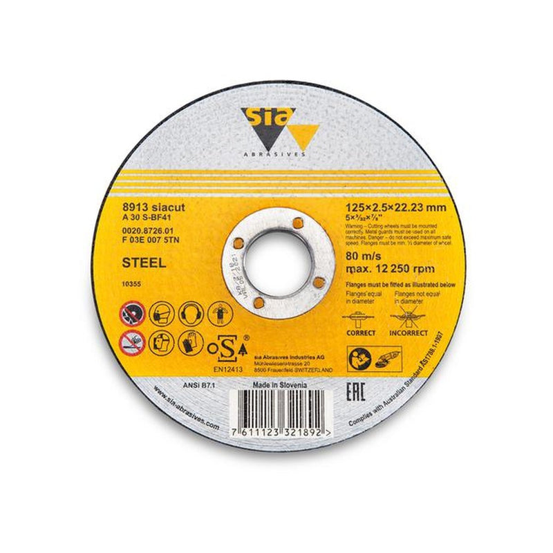 sia Abrasives Cut-Off Wheel A60S BF41 Steel/Inox 115 x 1