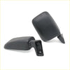 Black plastic side door mirror head LH with rectangular curved housing and mounting brackets for Daihatsu Hijet 1986-1994