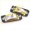 Rectangular amber led side marker lights with black rubber housing and metallic reflectors for mazda b1600 b1800 71-79