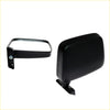 Black plastic side mirror assembly with rectangular reflective surface and bracket for Nissan Datsun Ute 1970-1986