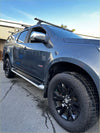 Dark gray metallic double cab colorado with black alloy wheels showing side step running board oem style 2012-2020