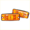Pair of amber rectangular side turn signal lights with black rubber edges and silver screws for mazda bravo b1600 b2200