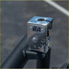Chrome finished slotted stainless steel folding antenna bracket with sleek rectangular design and bolts for 4wd ute offroad use