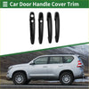 Black plastic car door handle cover trim set for Toyota Highlander 2008-2013 shown from the back side