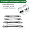 Set of four chrome car door handle covers with sleek metallic finish for toyota highlander 2008-2013