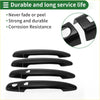Set of four black glossy plastic smart car door handle cover trims for toyota highlander 2008-2013 with sleek design