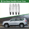 Set of four sleek chrome finished silver tone car door handle cover trims for toyota prius 2010-2015 models