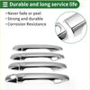Chrome finished smart car door handle cover trim for toyota prius 2010-2015 with keyhole cutouts silver tone