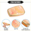 Smart key fob cover case for toyota prius 2006-2022 in glossy peach and gold marbled soft tpu material