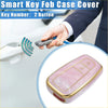 Smart key fob cover case for toyota prius 2006-2022 in pink marble tpu with gold trim