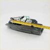 Black plastic smoke led tail light assembly with white connectors and multicolored wiring for toyota hilux mk4 mk5 back view