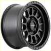 Black matte finish alloy wheel sniper ballistic 17x9 with rugged multi spoke design and wifer logo center