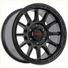 Black sniper blast 17x9 alloy wheel with matte black finish and red logo center for 6x139.7 bolt pattern