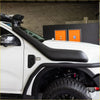 Black rubber snorkel tube mounted on white ford ranger nex gen pickup truck for offroad use