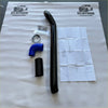 Black stainless steel snorkel for toyota land cruiser 200 series 2017-2022 with curved pipe blue elbow and ribbed end cap