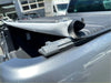 Silver textured fabric soft tonneau cover with black reinforced edge and metal bracket for holden colorado double cab