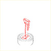 Red hand truck spare tire carrier with chain attached resting on circular base for mazda b series bravo truck