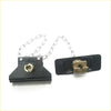 Black plastic car window latch with silver chain and brass metal parts for spare tire carrier mazda b series bravo