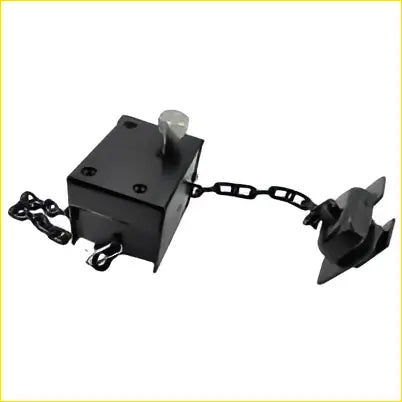 Black metal chain with rectangular lock and clasp for spare type wheel holder winch winder fit for mitsubishi pajero sport