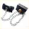 Black metal gate latch with silver chain and brass bolt on spare wheel carrier for toyota hilux 4wd 2005-2015 back side