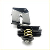 Black metal suspension mount with gold coil spring and white plastic lever for spare wheel carrier toyota hilux ln140
