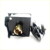 Black metal door latch with gold cylindrical spring mechanism for spare wheel tire carrier toyota hilux 1997-2005 back side