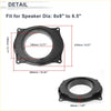 Black plastic speaker spacer ring adaptor with textured inner surface and four corner mounts for Toyota 8x9 to 6.5 speakers
