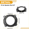 Black plastic speaker spacer ring with four mounting holes and ridges for 6.5 inch speaker, fits toyota avalon 2019-2023