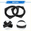 Black plastic speaker spacer rings with matte finish and pre-drilled holes for toyota echo 6.5 inch speakers 2000-2005