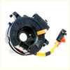 Black plastic airbag pretensioner with yellow and black wiring and orange connector for toyota hilux kun26 spiral cable clock spring back side
