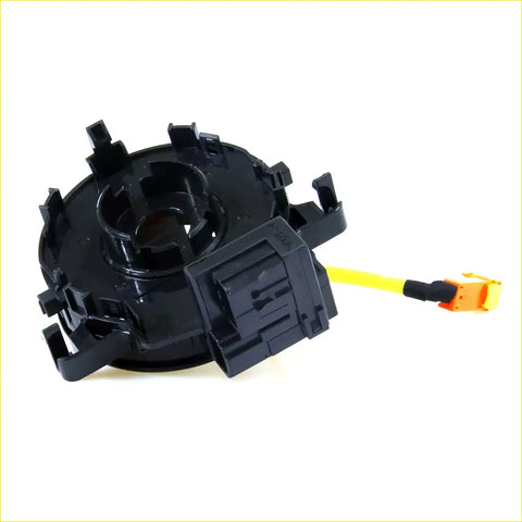Black plastic spiral cable clock spring with yellow cable and orange connector for Toyota Hilux 2005-2015 airbag pretensioner