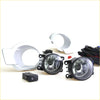 Pair of black circular spot fog lights with clear lenses and white plastic mounting rings for ford ranger t6 xl wildtrak 2012-2015