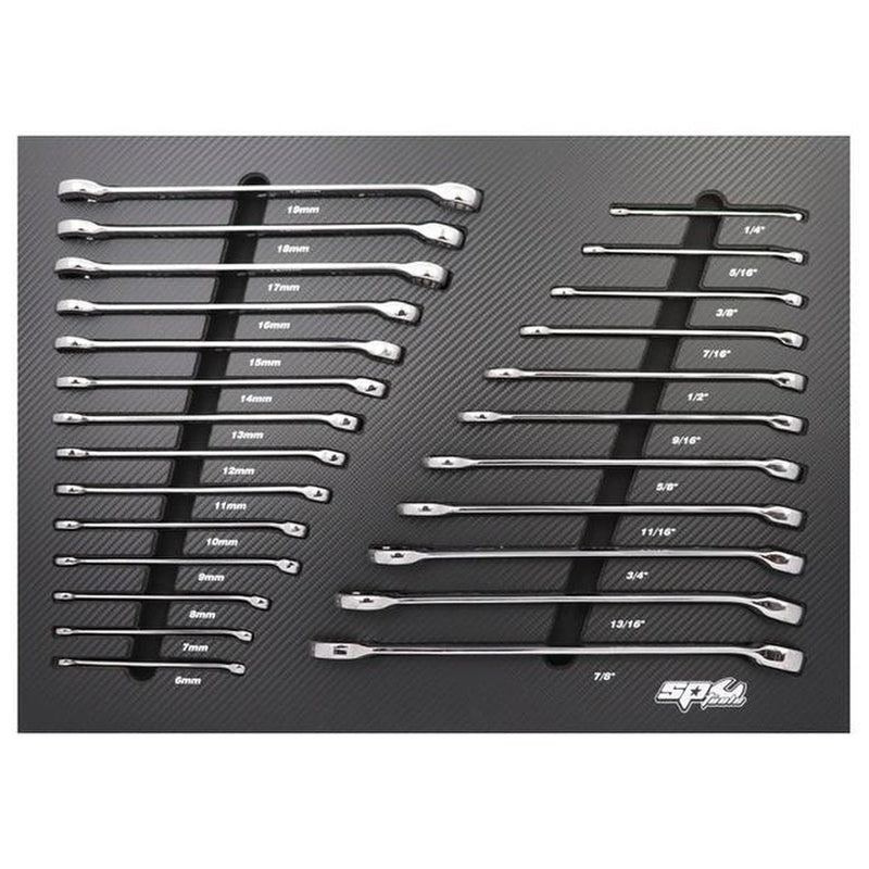 SP Tools Eva Tool Kit MSP 25 Pc Met/SAE Quad Dr Roe