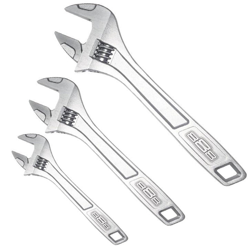 888 By SP Tools Adjustable Wrench Set 150/200/250 Chrome