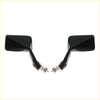 Black glossy square fender mirrors with spring-loaded mounts for Daihatsu Consorte Charmant Charade and Fellow cars