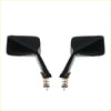 Black glossy square fender motorcycle side mirrors with metallic spring assemblies for mazda capella mx6 1987-1992