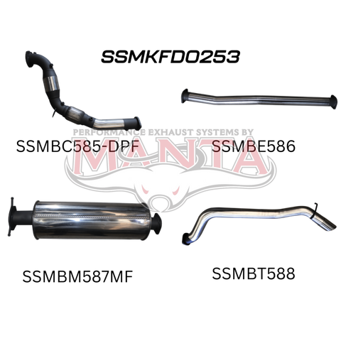 Manta Ford PX2 Ranger 3.2L Turbo Back With Cat Exhaust