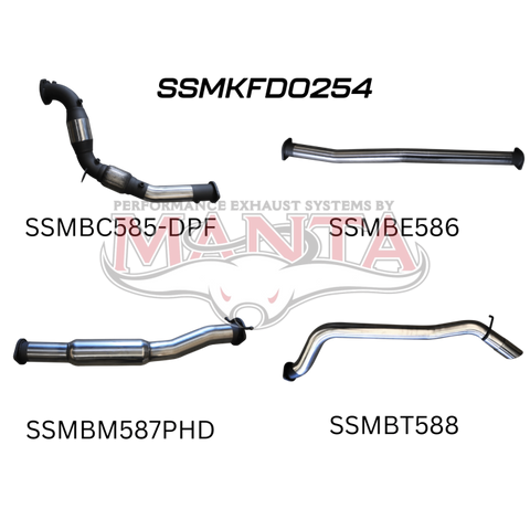 Manta Ford PX2 Ranger 3.2L Turbo Back With Cat, Hotdog