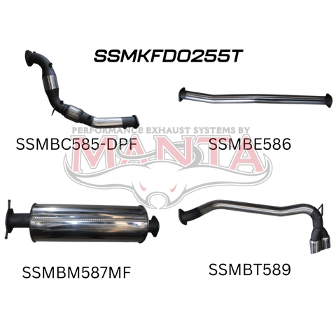 Manta Ford PX2 Ranger 3in Turbo Back Without Cat & With