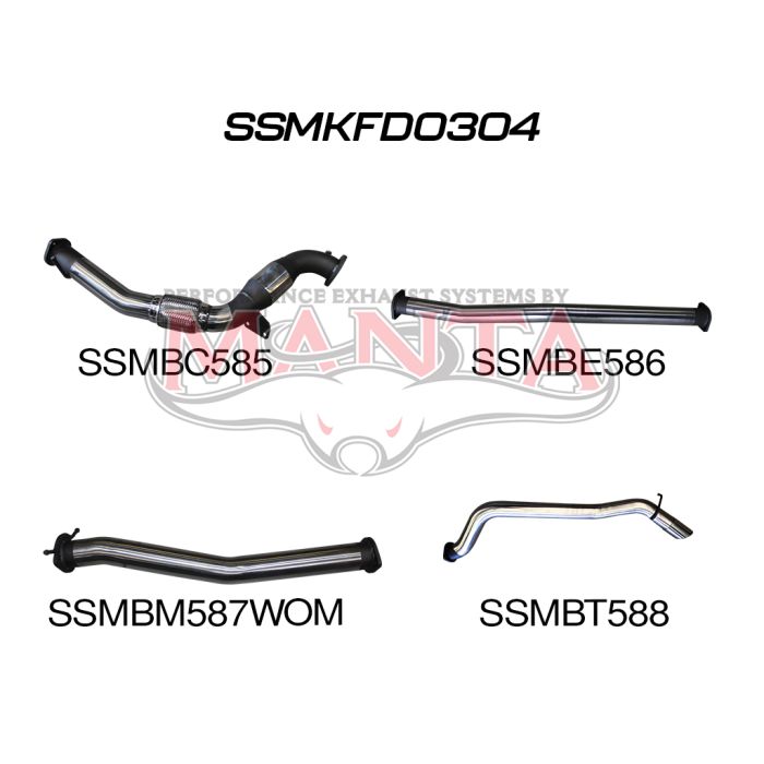 Manta Ford Ranger (Pre-DPF) PX, PX2, 3.2L, 3in Turbo Back
